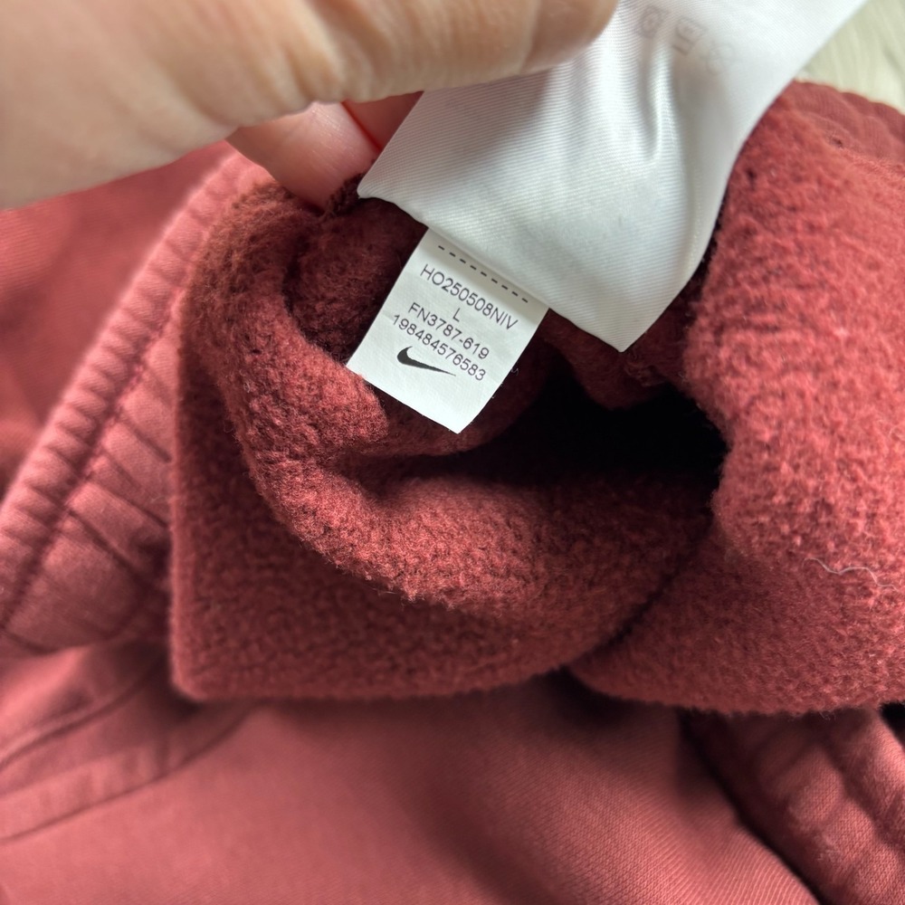 Nike Men's L Burgundy Red Club Fleece Jogger Sweatpants Athleisure Lounge - Picture 5 of 7